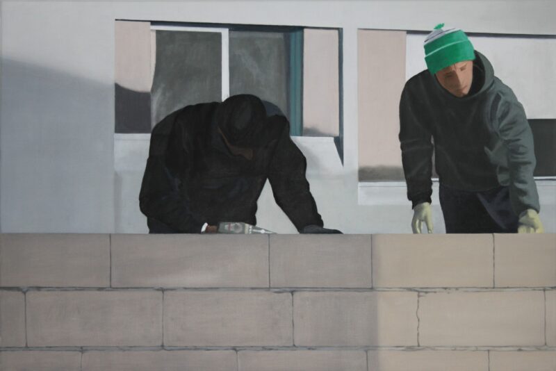 Bauarbeiter, 2018, Malerei von Andrea Eitel