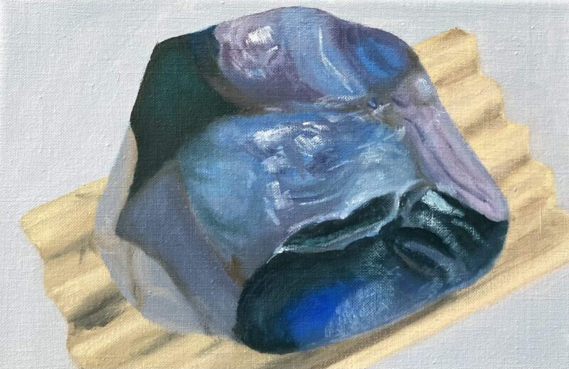 Im Bad, 2024, Öl auf Leinwand 20 x 30 cm von Andrea Eitel