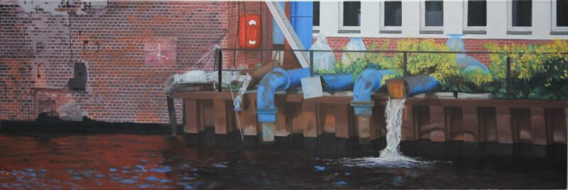 Kanal, 2010, Öl auf Leinwand 60 x 180 cm von Andrea Eitel