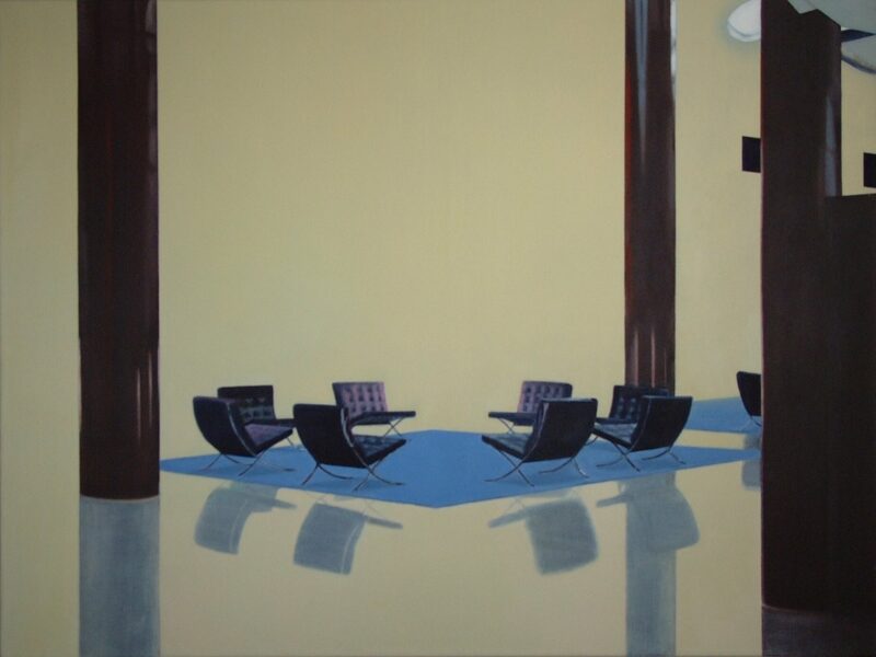 Sitzgruppe, 2004, Öl auf Leinwand 90 x 120 cm von Andrea Eitel
