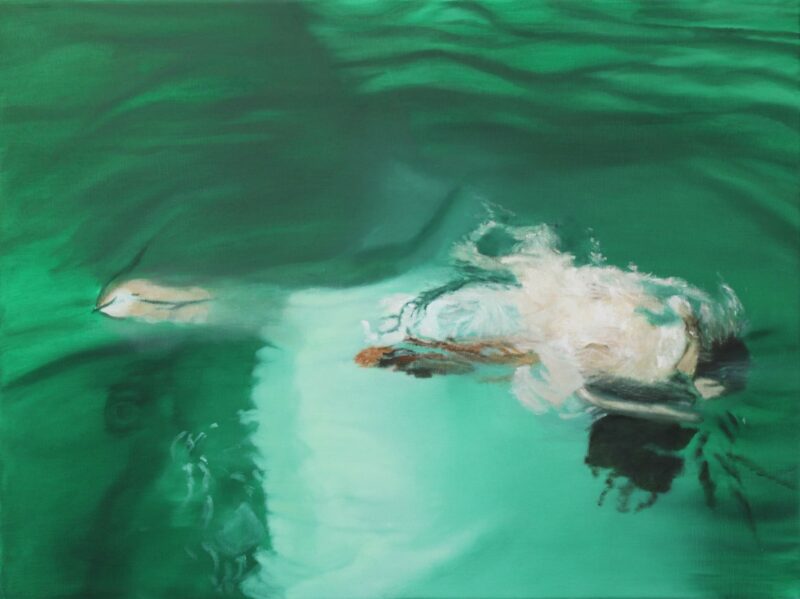 Taucher, 2023, Öl auf Leinwand 60 x 80 cm von Andrea Eitel