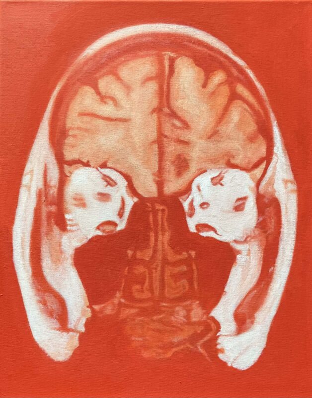 o.T. (Gehirn), Öl auf Leinwand 60 x 50 cm von Andrea Eitel